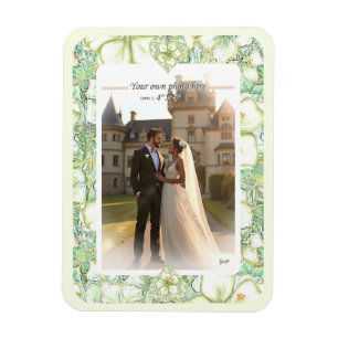 Hibiscus & lace WHITE Magnet
