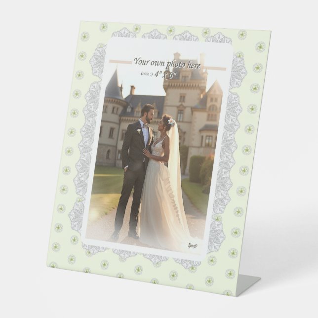 Hibiscus & lace WHITE Pedestal Sign (Front)