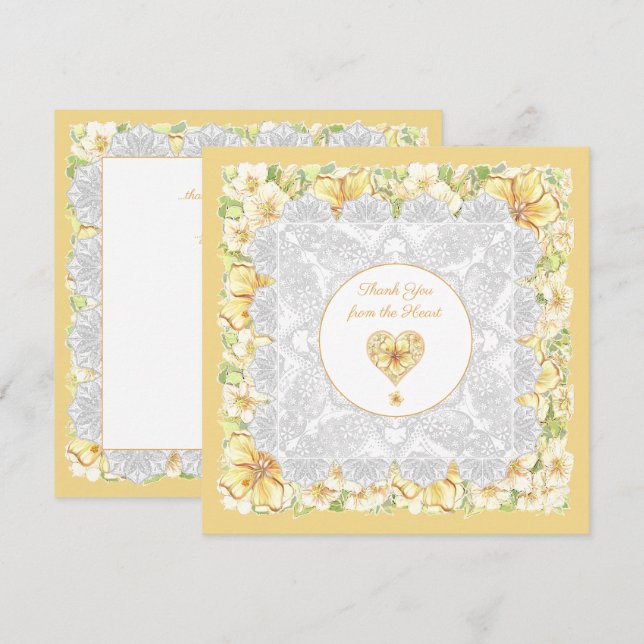 Hibiscus & lace YELLOW (Front/Back)