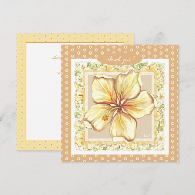 Hibiscus & lace YELLOW (Front/Back)