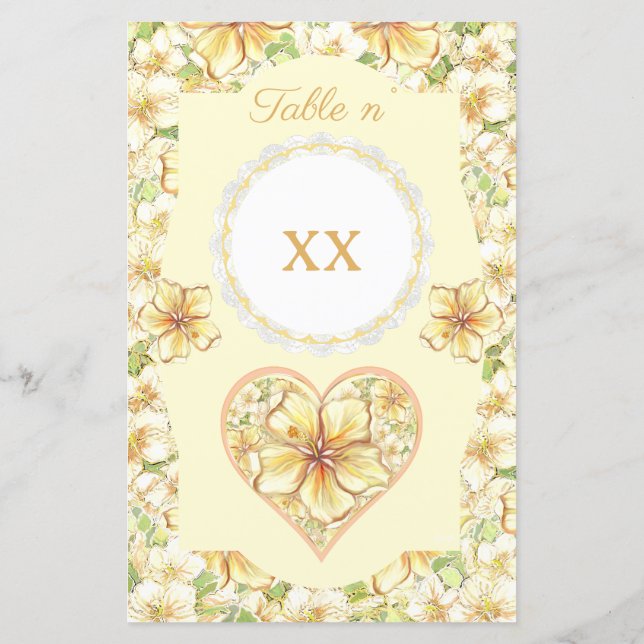 Hibiscus & lace YELLOW (Back)