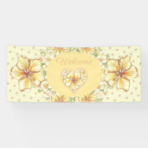 Hibiscus & lace YELLOW Banner