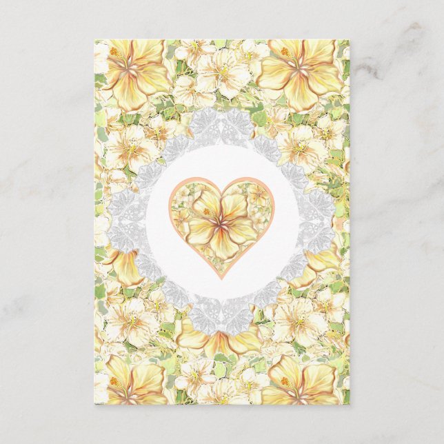 Hibiscus & lace YELLOW Enclosure Card (Front)