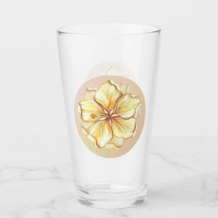 Hibiscus & lace YELLOW Glass