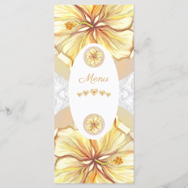 Hibiscus & lace YELLOW Menu (Back)