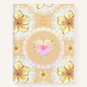 Hibiscus & lace YELLOW Notebook