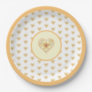 Hibiscus & lace YELLOW Paper Plate