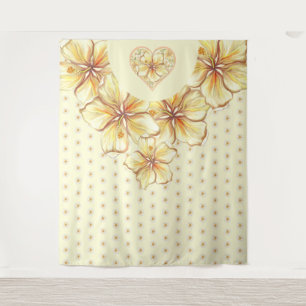 Hibiscus & lace YELLOW Tapestry