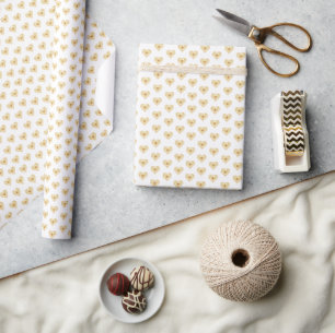 Hibiscus & lace YELLOW Wrapping Paper