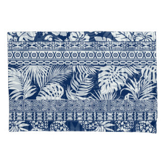 Hibiscus, leaves: Hawaiian ornament wallpaper. Pillowcase