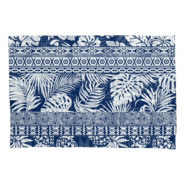 Hibiscus, leaves: Hawaiian ornament wallpaper. Pillowcase (Front)