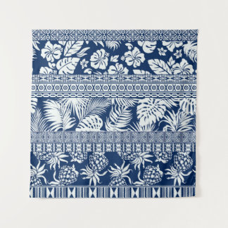 Hibiscus, leaves: Hawaiian ornament wallpaper. Tapestry