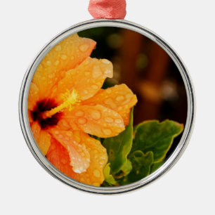 Hibiscus Metal Tree Decoration