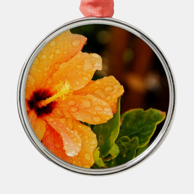 Hibiscus Metal Tree Decoration (Front)