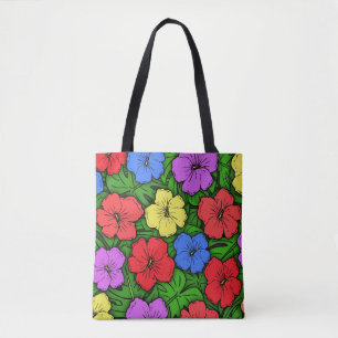 Hibiscus & Monstera #4 Tote Bag