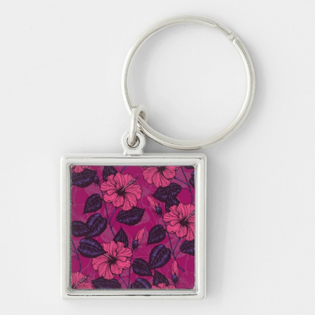 Hibiscus night key ring (Front)