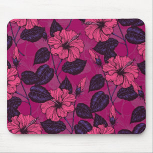 Hibiscus night mouse mat