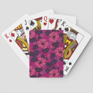 Hibiscus night playing cards