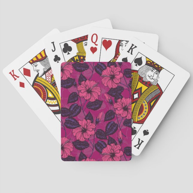 Hibiscus night playing cards (Back)