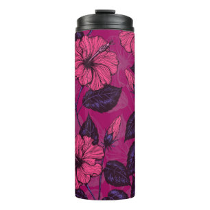 Hibiscus night thermal tumbler