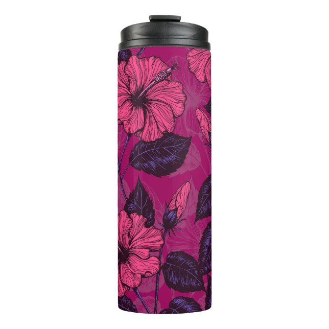 Hibiscus night thermal tumbler (Front)