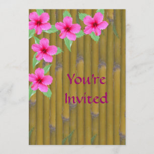 Hibiscus on Bamboo Invitation
