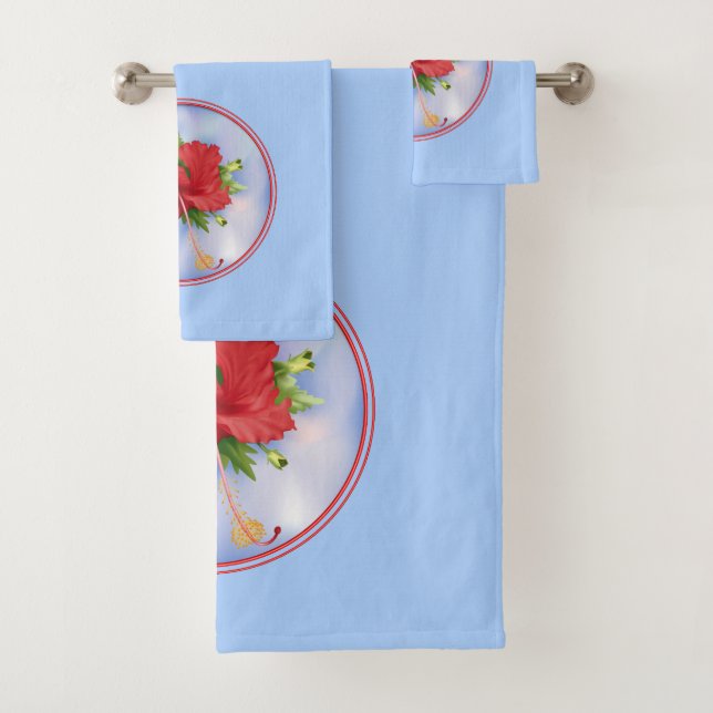Hibiscus on Ice Bath Towel Set (Insitu)