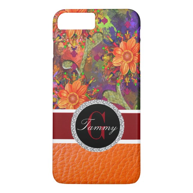 Hibiscus Orange flowers Case-Mate iPhone Case (Back)