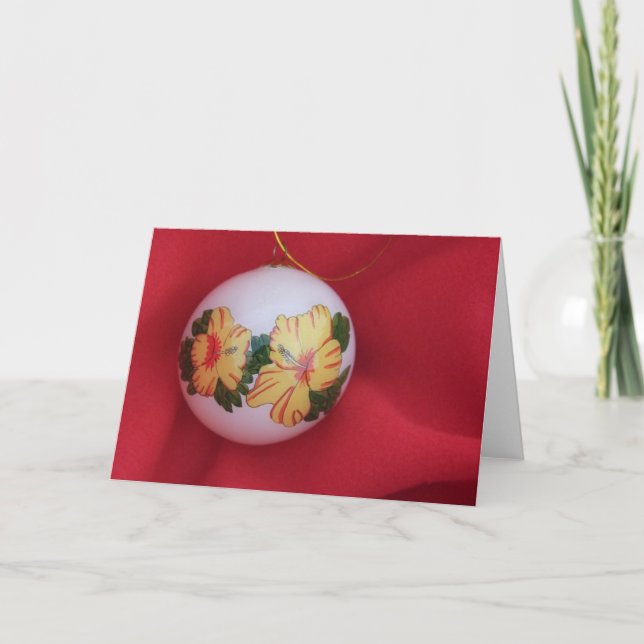 Hibiscus Ornament Holiday Card (Front)