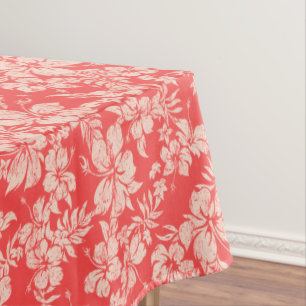 Hibiscus Pareau Distressed Hawaiian Tablecloth