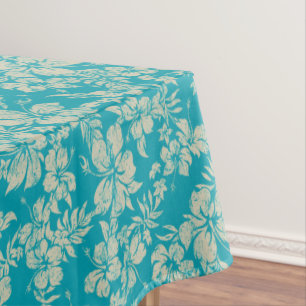 Hibiscus Pareau Distressed Hawaiian Tablecloth