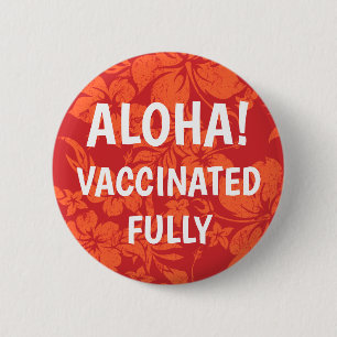 Hibiscus Pareau Distressed Hawaiian Vaccinated 6 Cm Round Badge