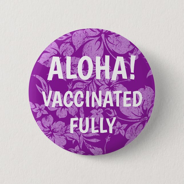 Hibiscus Pareau Distressed Hawaiian Vaccinated 6 Cm Round Badge (Front)