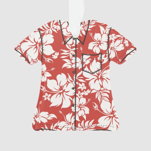 Hibiscus Pareau Hawaiian Floral Aloha Shirt Ornament (Front)