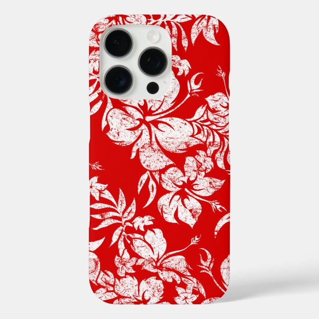 Hibiscus Pareau Hawaiian Floral Red Case-Mate iPhone Case (Back)