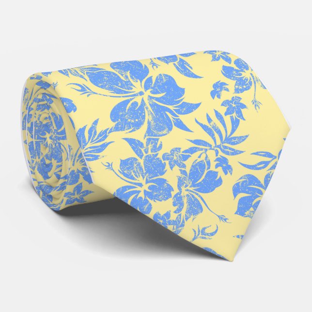 Hibiscus Pareau Hawaiian Floral Tie (Rolled)