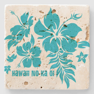 Hibiscus Pareau Hawaiian Floral Tiki Bar Coasters