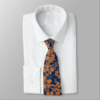 Hibiscus Pareau Hawaiian Floral Two-sided Printed Tie