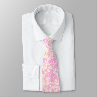 Hibiscus Pareau Hawaiian Floral Two-sided Printed Tie