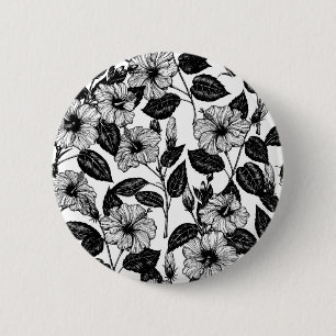 Hibiscus pattern 6 cm round badge