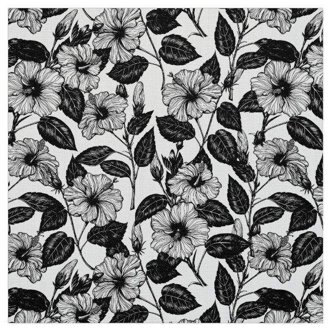 Hibiscus pattern fabric (Swatch)