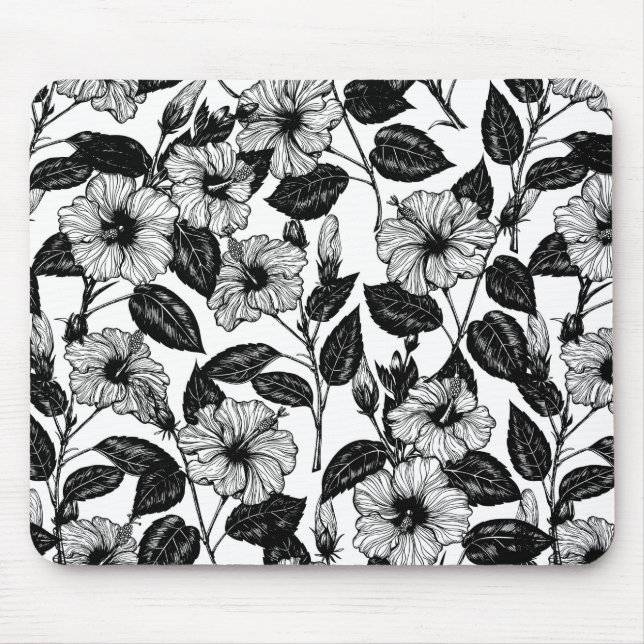 Hibiscus pattern mouse mat (Front)