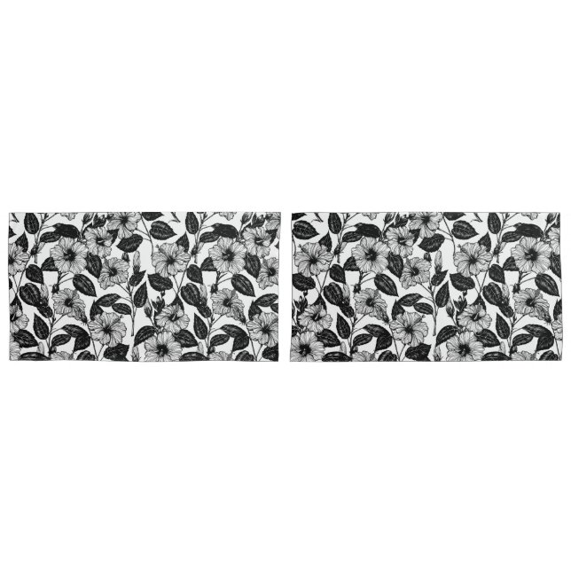 Hibiscus pattern pillowcase (Front-Set)