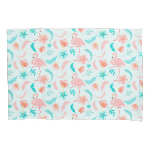 Hibiscus Pattern Pink Flamingo Pillowcase