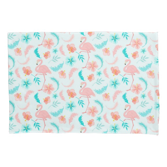 Hibiscus Pattern Pink Flamingo Pillowcase (Front)