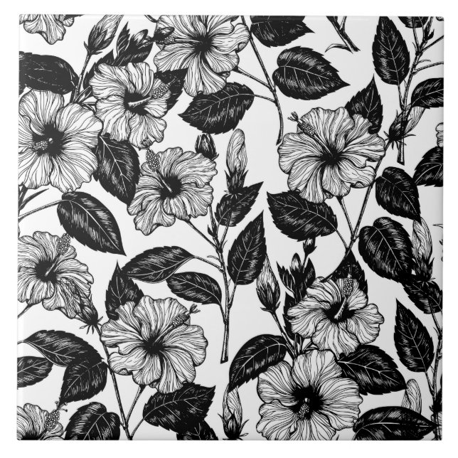 Hibiscus pattern tile (Front)