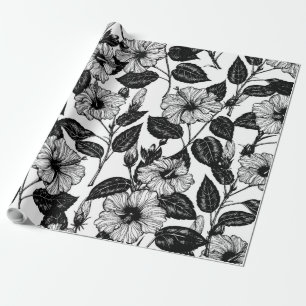 Hibiscus pattern wrapping paper