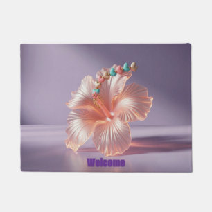 Hibiscus Peach Lavender Doormat