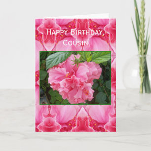 Hibiscus Personalised Cousin Birthday Card