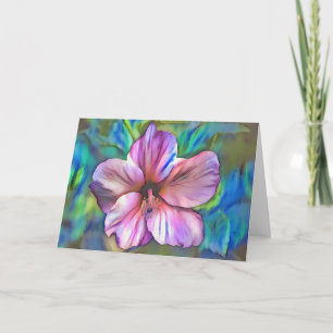 Hibiscus Pink Dream Flower Art Note Card